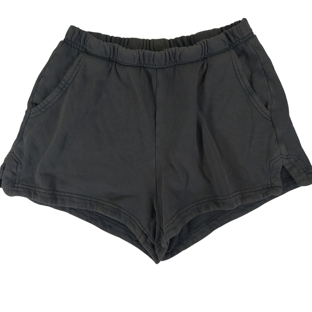 Aerie Womens High Waisted Sweat Shorts Charcoal Grey Washed French Terry Small